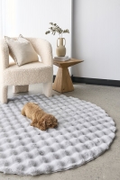 BUBBLE WASHABLE RUG - SILVER ROUND