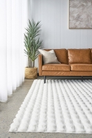 BUBBLE WASHABLE RUG - WHITE